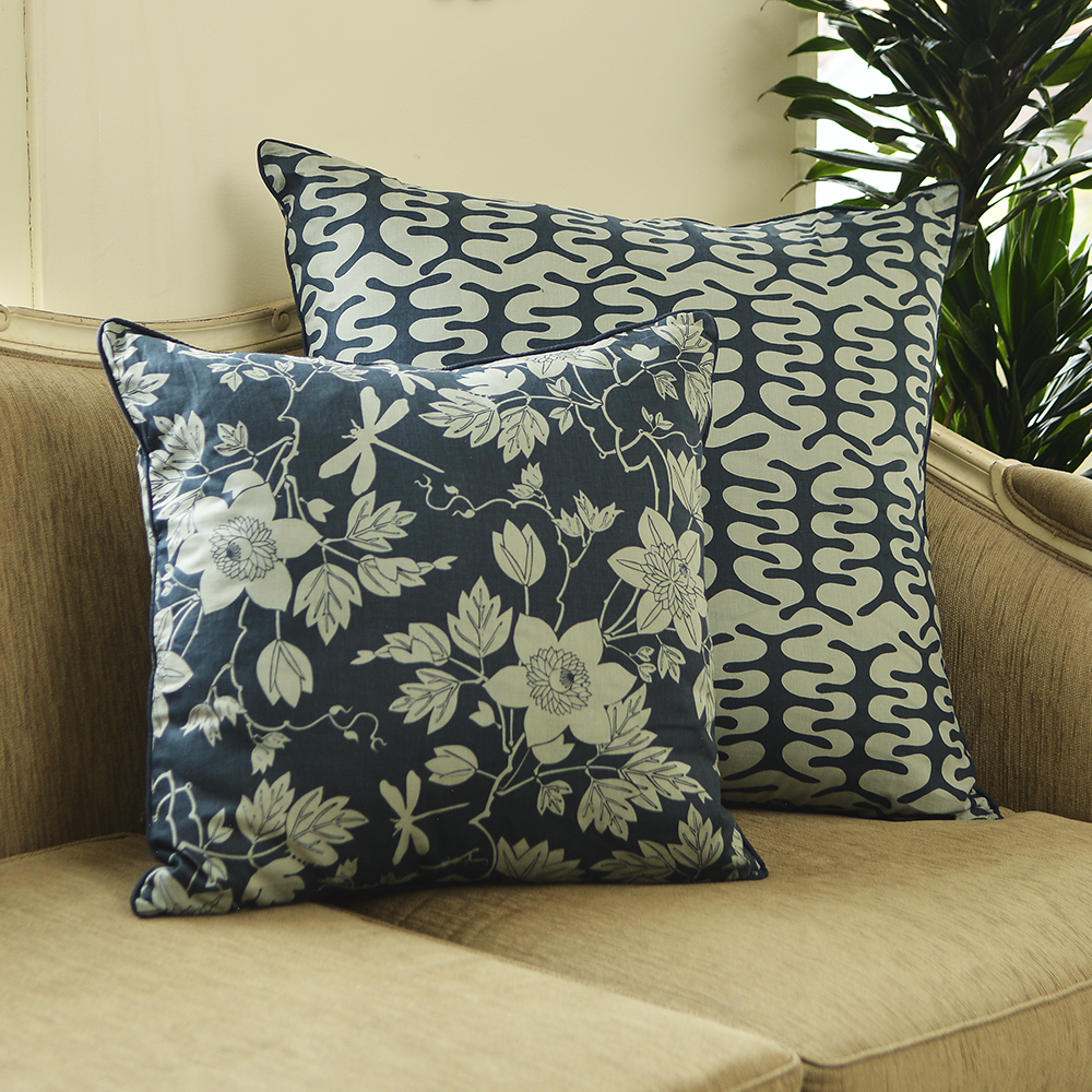 Cushion Cover Miro Lichen Indigo large 65cm 26