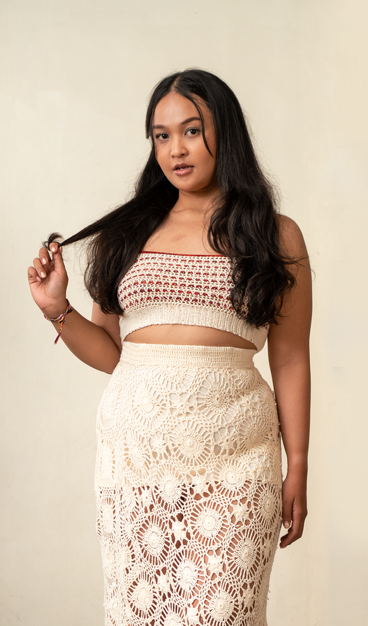 Crochet Bralette Rayon White - One Size - SALE