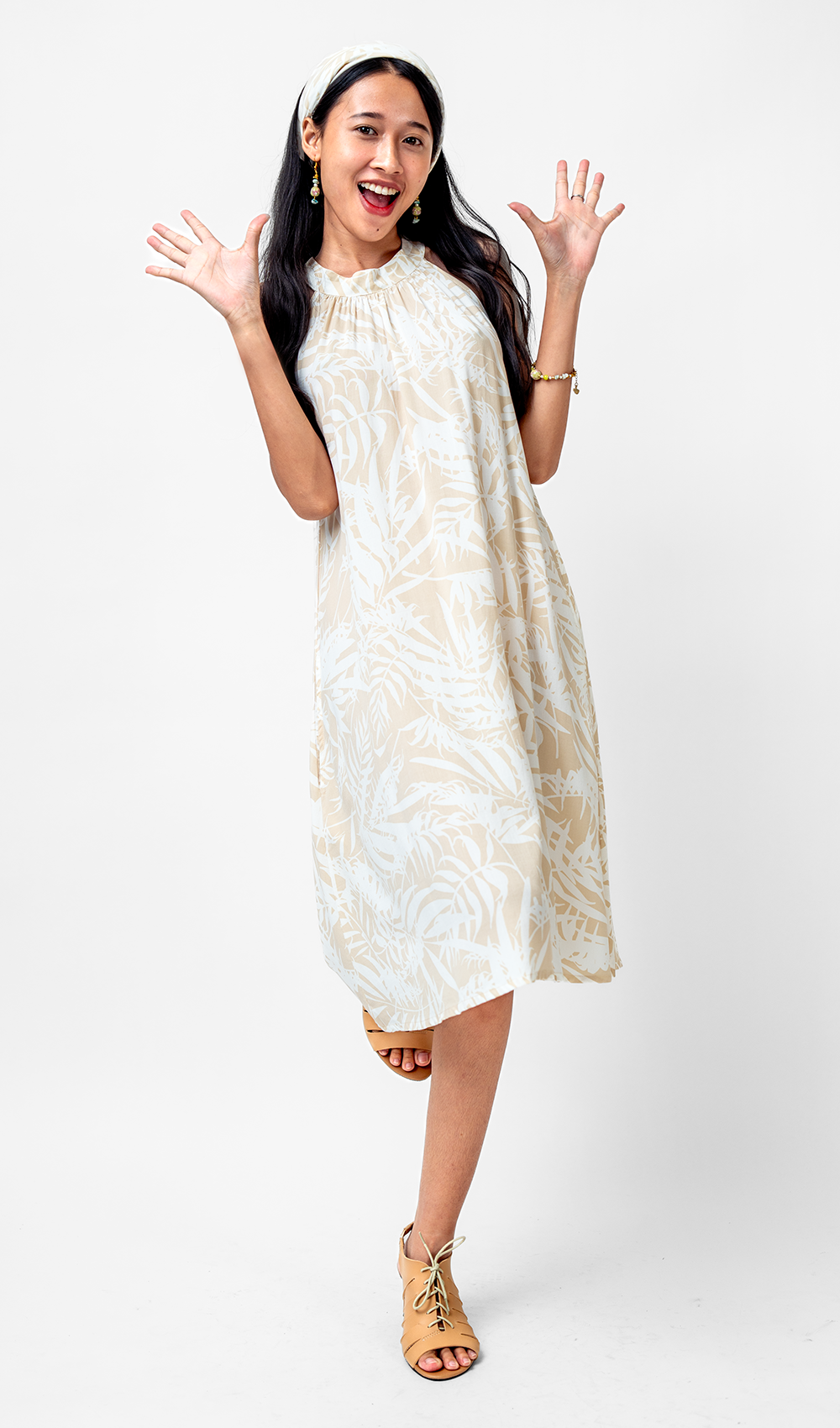 Twiggy Dress | Palm Natural rayon (2 sizes) balizen Twiggy Dress | Palm Natural rayon (2 sizes) balizen