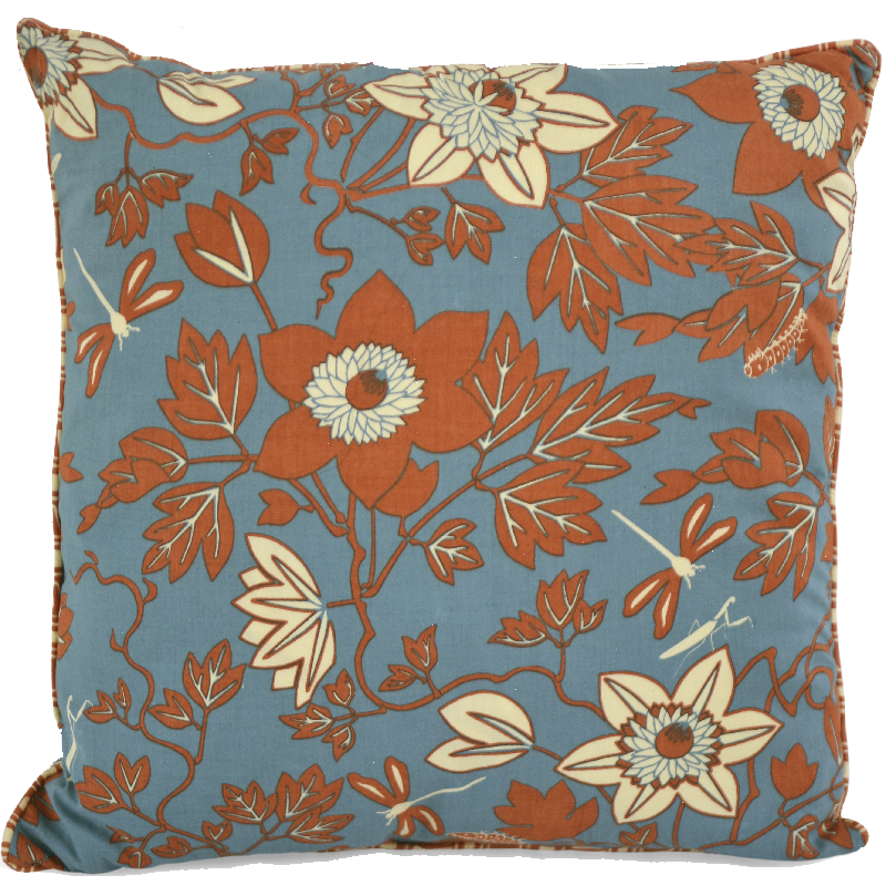 Cushion Cover | Passion Flower Blue Spice Medium 45cm/18" (set of 2)