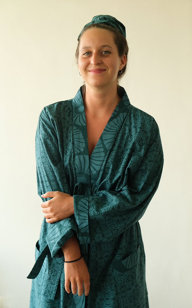 Cotton Kimono Robe | Emerald