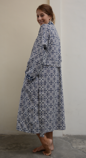 Cotton Kimono Robe | Indigo