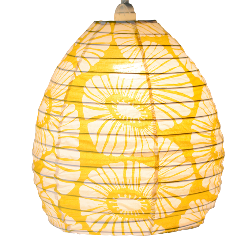 Hanging Lampshade | Retro Flowers Yellow Beehive