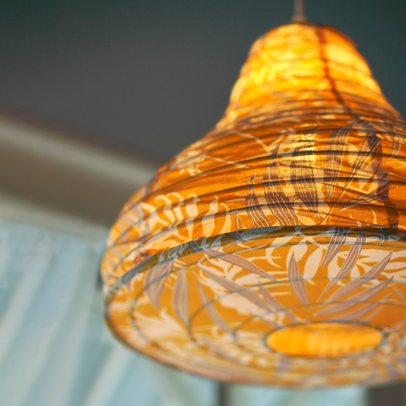 Hanging Lampshade | Palm Turmeric Faun Bell - SALE