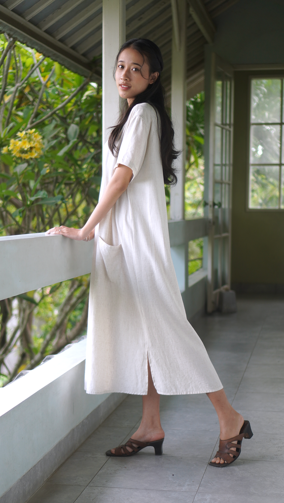 Eco-Deluxe Hawaiian Swing Dress | Rayon/Linen (2 sizes)