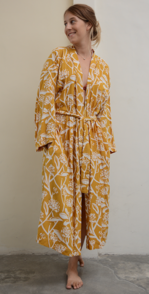 Kimono Robe | Frangipani Turmeric