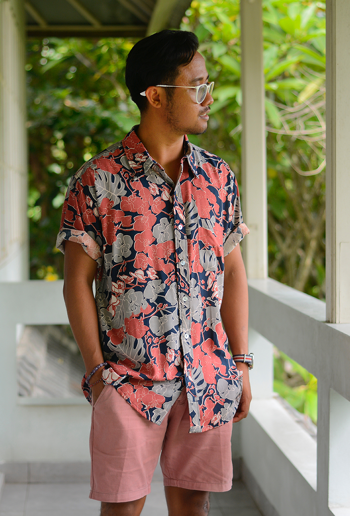 Men's Short Sleeved Shirt | Orchid Navy (4 sizes)