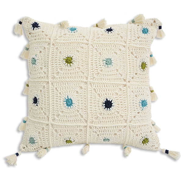 Cushion Cover Crocheted | Boho Dots Cool