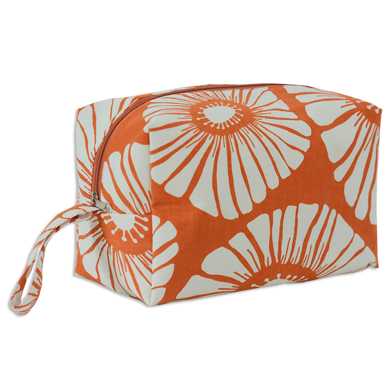 Cosmetic Case | Retro Flowers Spice (large)
