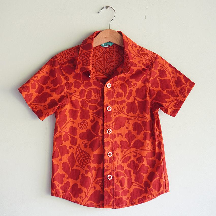 Little Button Down Scrappy Shirt | Spice Red (4 sizes)