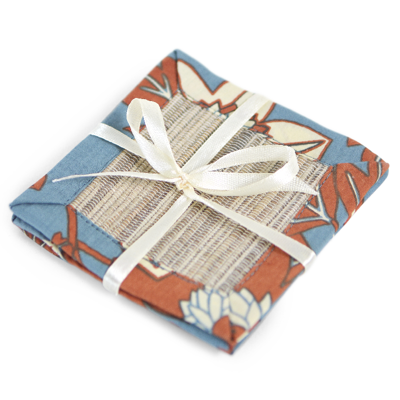 Waterlily Coasters | Passion Flower Blue Spice  (set of 8)
