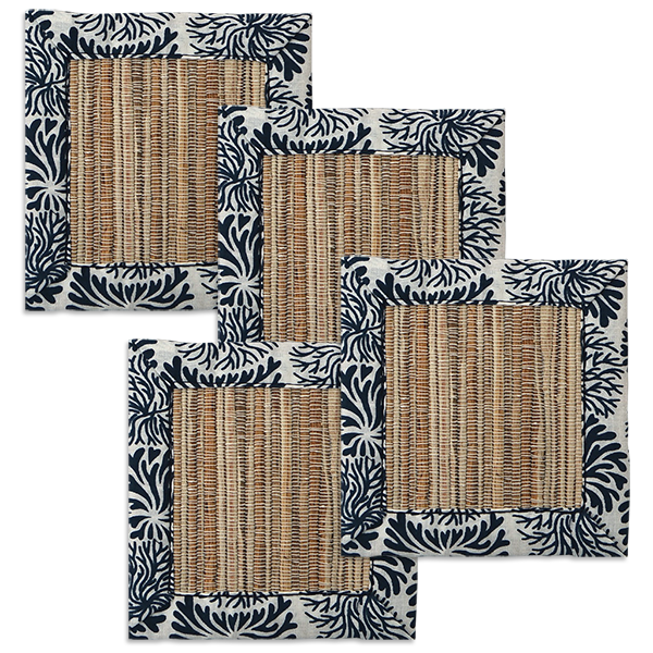 Waterlily Coasters | Tumbleweed Indigo (set of 8)