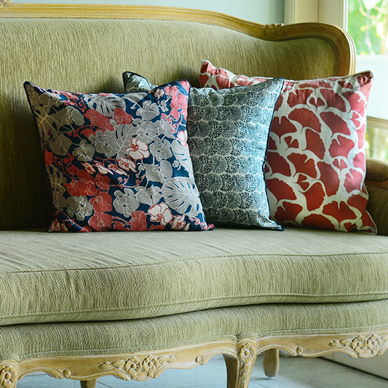 Cushion Cover | Orchid Coral Navy Medium 45cm/18" (set of 2) - SALE