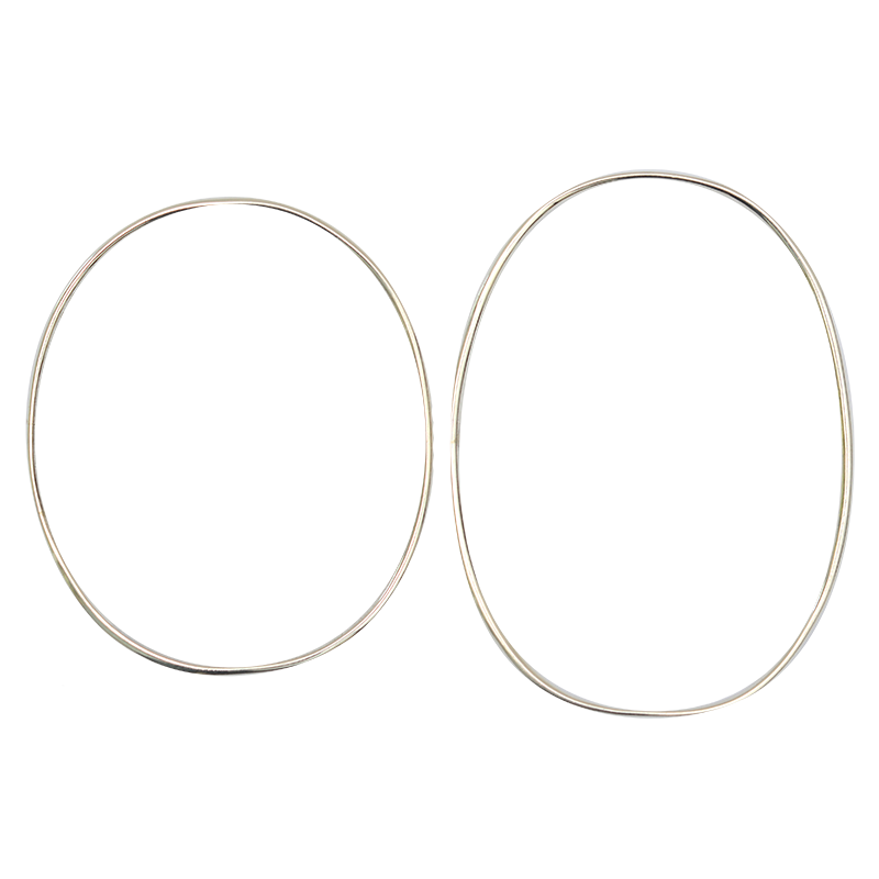 Sterling Silver Oval Collection | Oval Bangle Bracelets (Large)